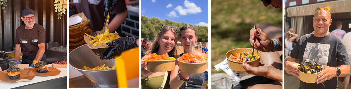 collage of images from the Rock Werchter music festival in Belgium